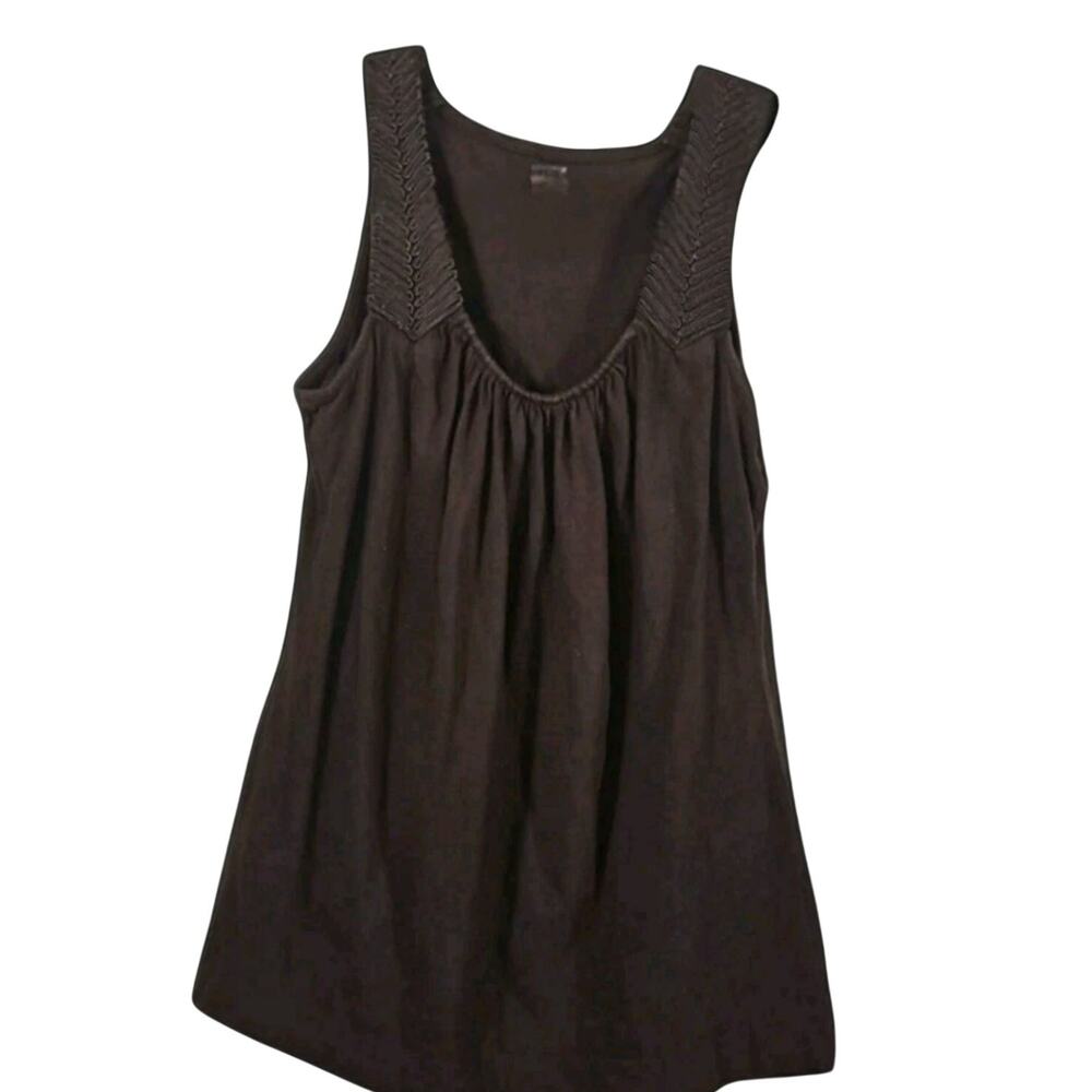 Boho Granola Brown Embroidered Tank Top M Earthy Cottagecore Goblin Fairy Grunge